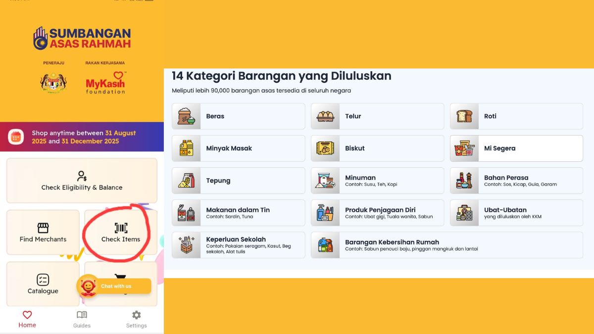 14 Barang Boleh Dibeli Untuk RM100 Bantuan SARA MyKASIH