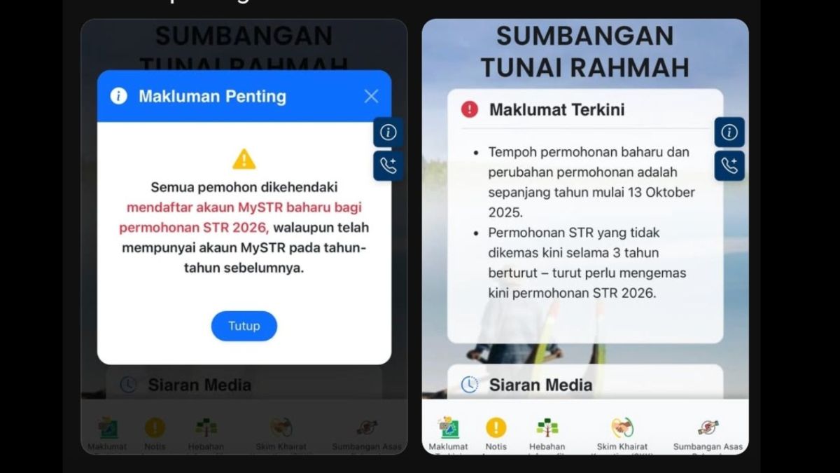 Kemaskini STR 2026 Pemohon Perlu Daftar Akaun MySTR Baharu